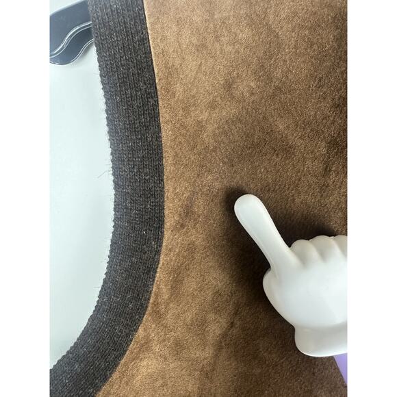 Lauren Ralph Lauren Suede Leather Vest Equestrian Women's Large Wool Cashmere - Picture 9 of 11